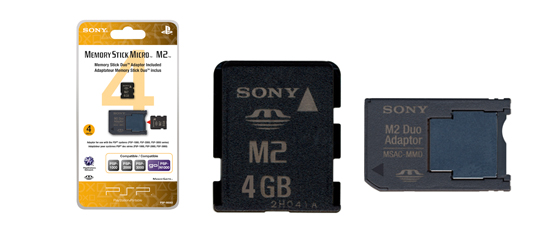 4GB Memory Stick Micro™ M2™ (includes M2 Duo adaptor)